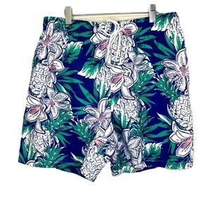 BOARDIES NWT Swim Tropical Shorts Trunks Size L tropical blue green- 6" inseam
